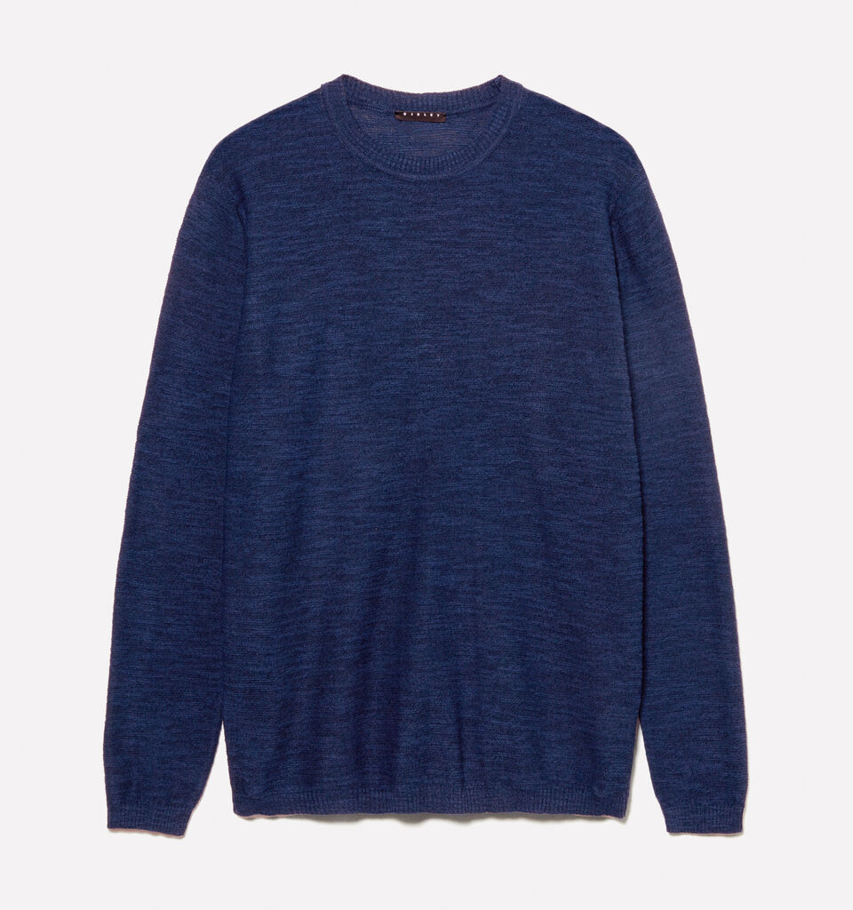 Camisola mélange azul-escuro - camisolas gola redonda para homem - Azul-Escuro | Sisley image number 6